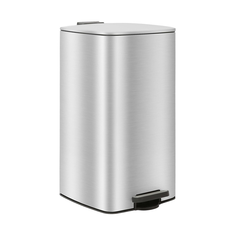 30L Square Stainless Steel Kitchen Pedal Bin