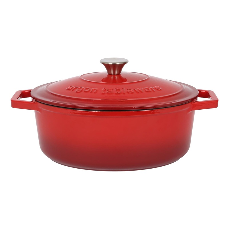 4.68L Oval Cast Iron Casserole Dish