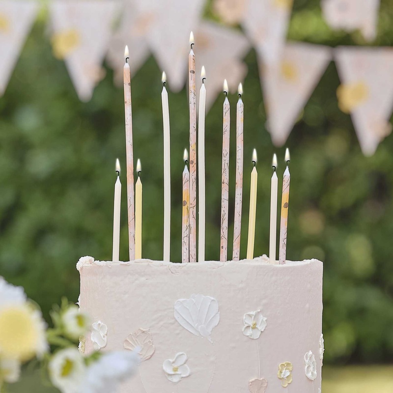 Ginger Ray Tall Floral Cake Candles