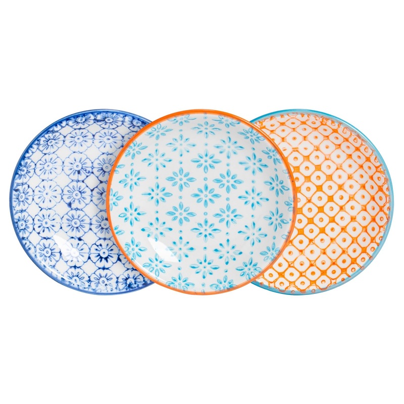 Hand-Printed Stoneware Sauce Dishes - 10cm - Pack of 6