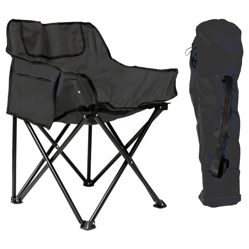 Premium Folding Camping Chair with Pockets & Carry Bag