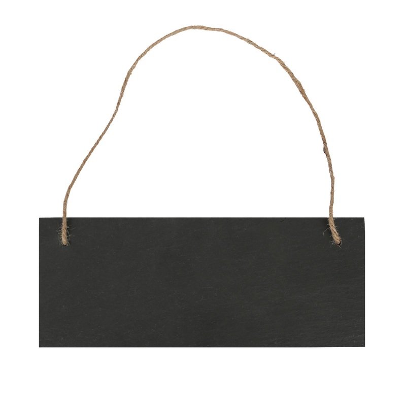 Rectangle Slate Memo Board with Rope - 25cm x 10cm