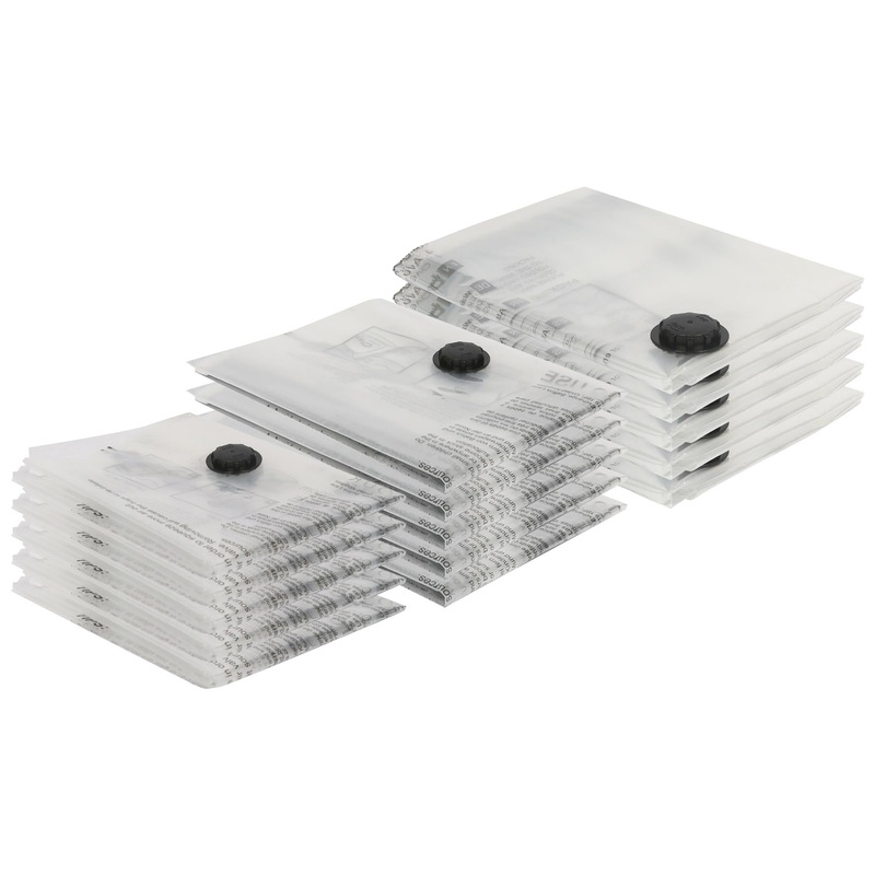 Vacuum Storage Bags - 3 Sizes - White - Pack of 15