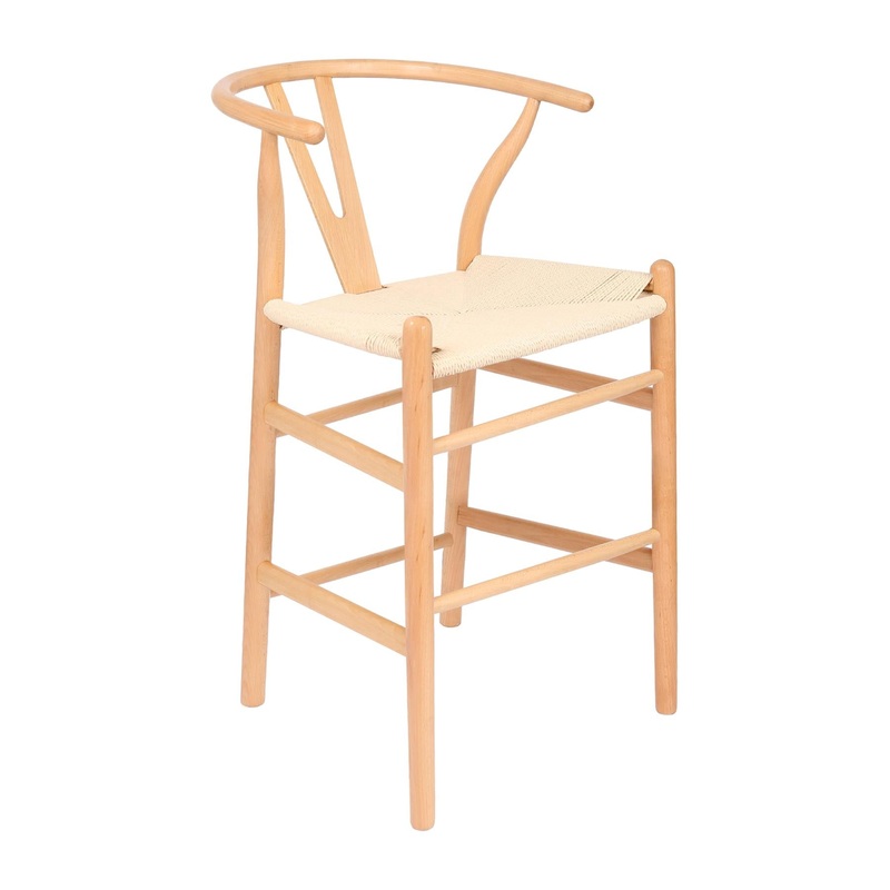 Wooden Wishbone Bar Stool