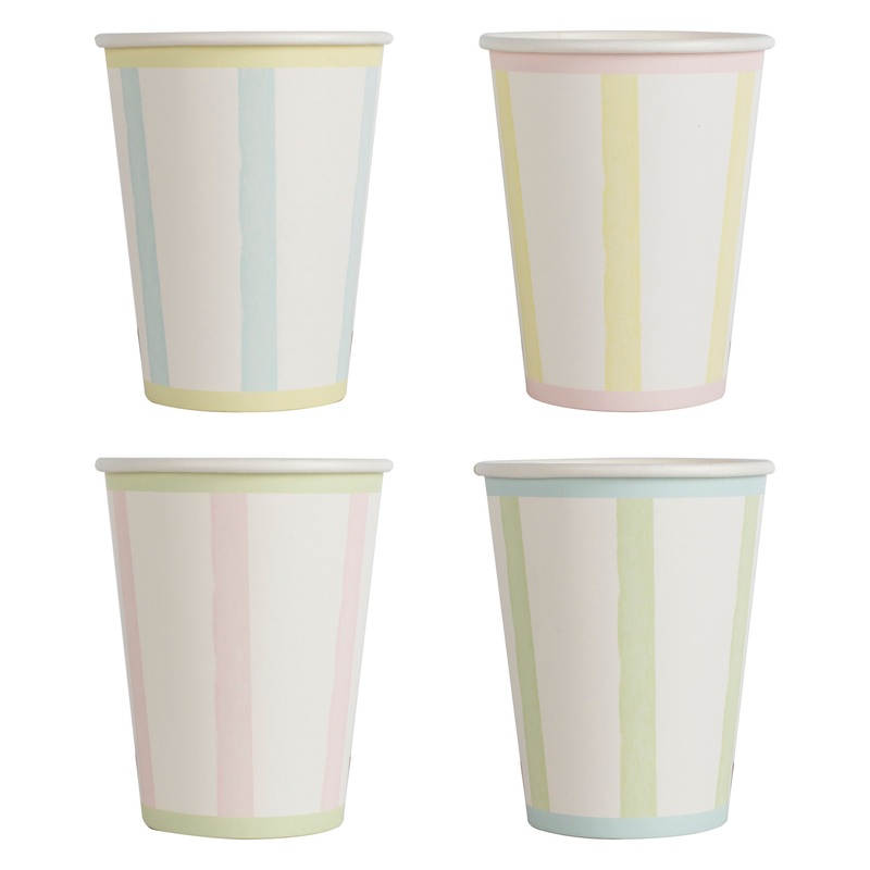 Ginger Ray Pastel Striped Paper Cups