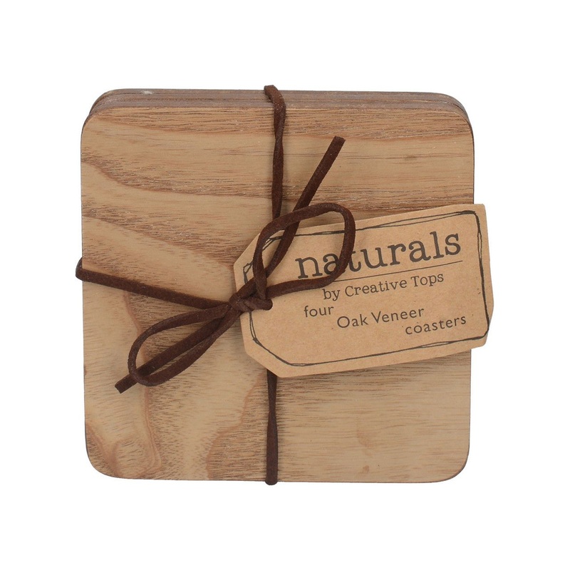 Creative Tops Oak Veneer Set of 4 Coasters