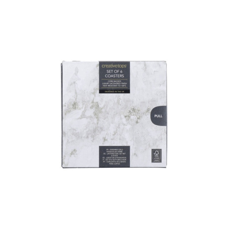 Creative Tops Set of Grey Marble Effect Coasters