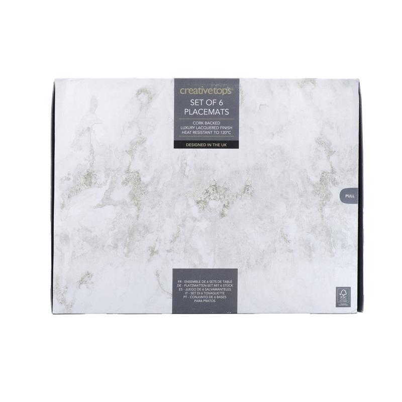 Creative Tops Set of Grey Marble Effect Placemats