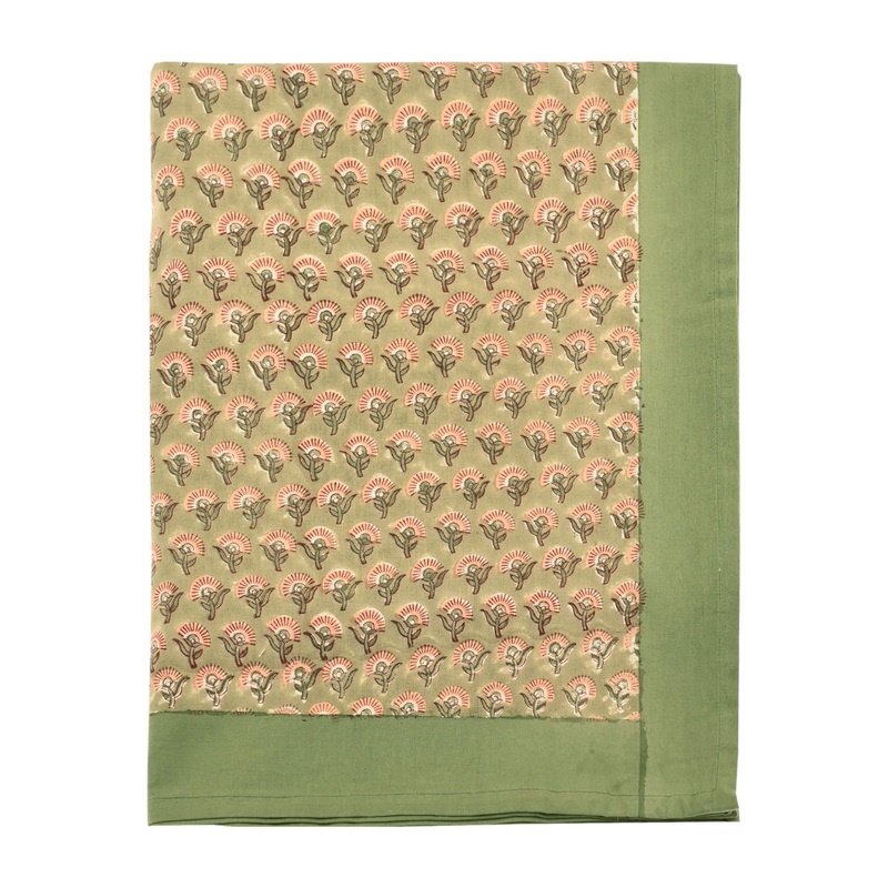Walton & Co Alice Hand Block Print Tablecloth - All Sizes