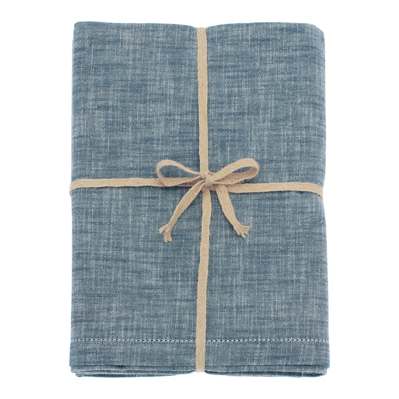 Walton & Co Chambray Flint Blue Table Cloth - All Sizes