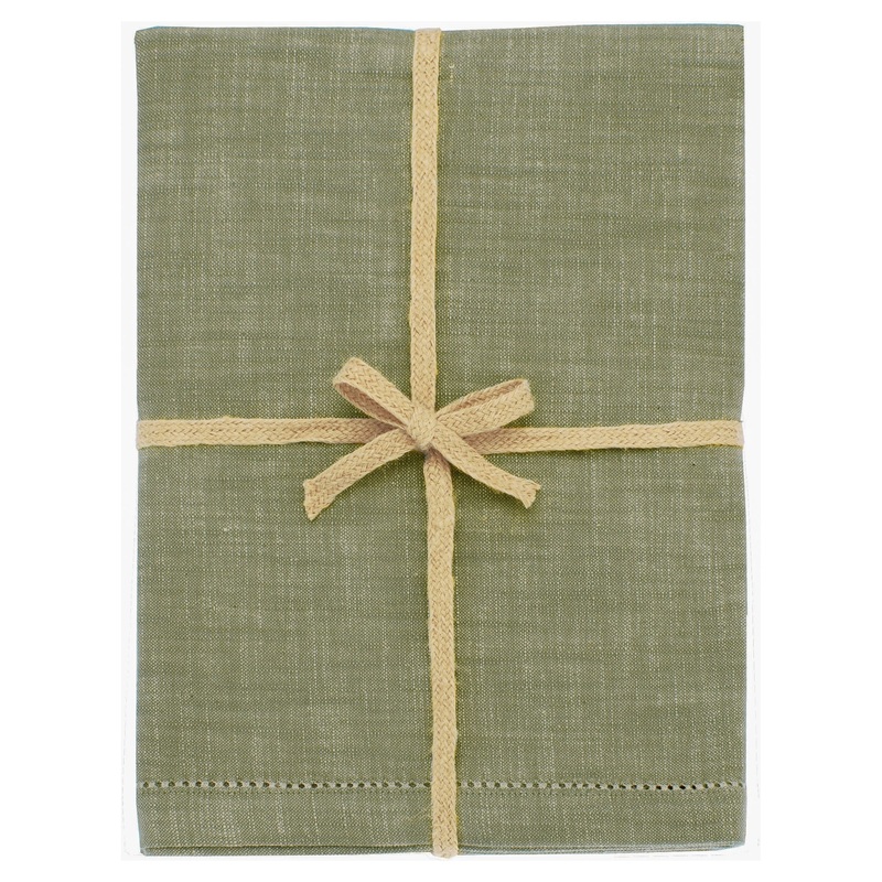 Walton & Co Chambray Olive Table Cloth - All Size