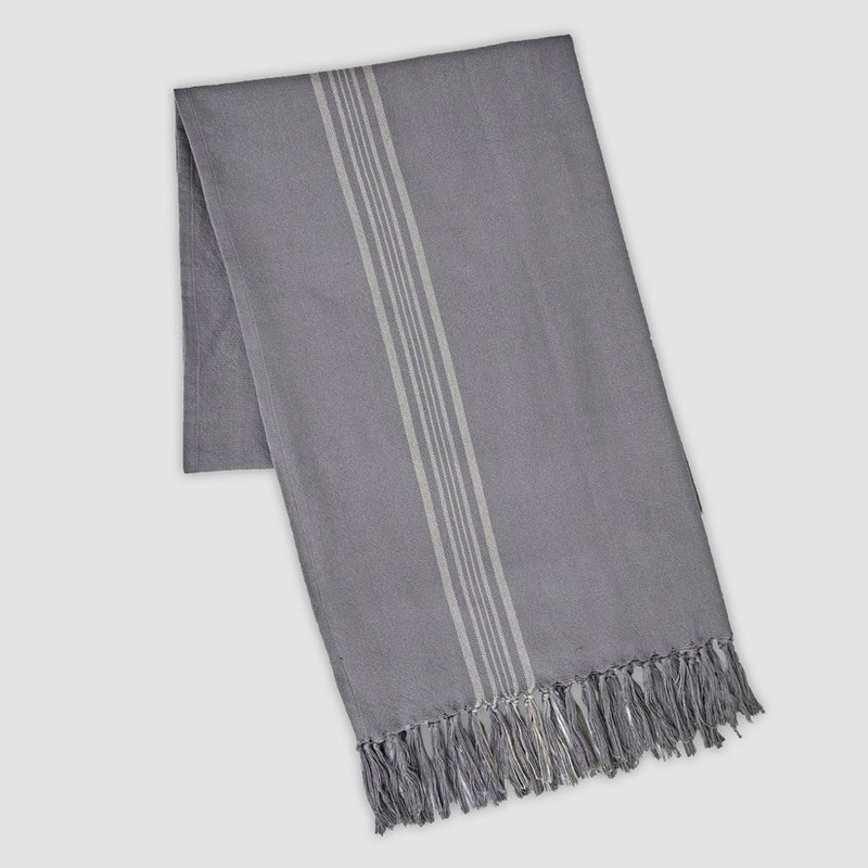 Weaver Green Antibes Grey & Linen Striped Throw