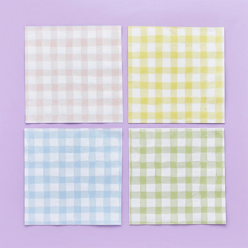 Hootyballoo Pastel Gingham Paper Napkins