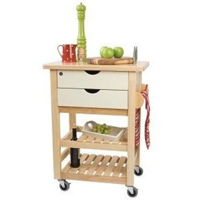 T&G Ashton Cream Trolley With Hevea Top