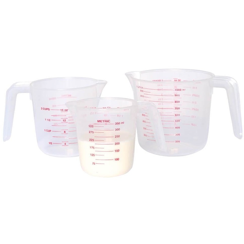 KitchenCraft Set of 3 Plastic Measuring Jugs