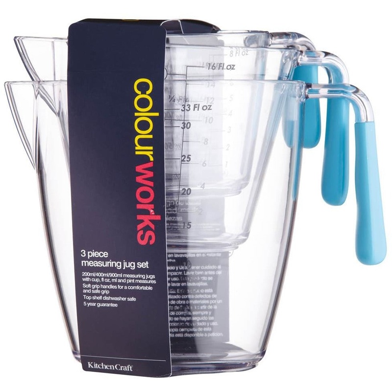 KitchenCraft Blue Handle Measure Jugs