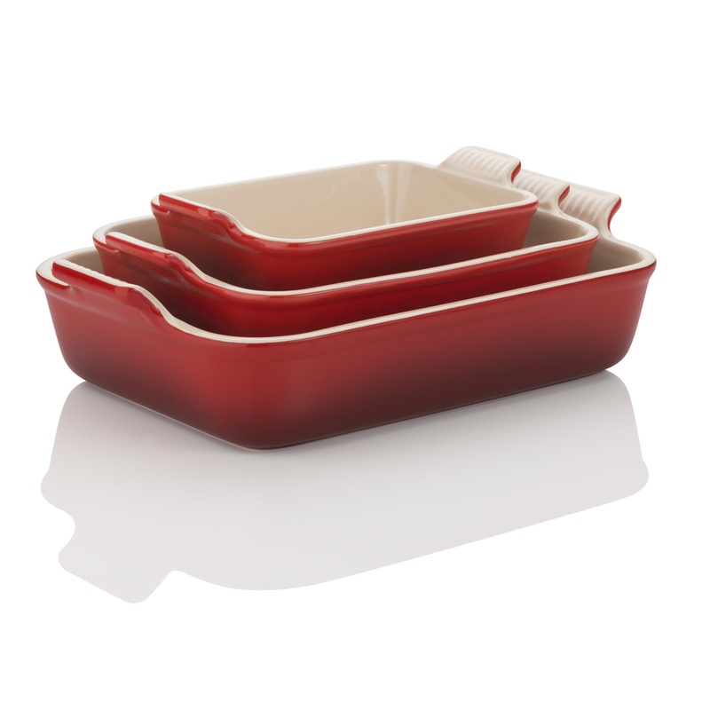 Le Creuset Hertiage Cerise Stoneware Dishes - All Sizes
