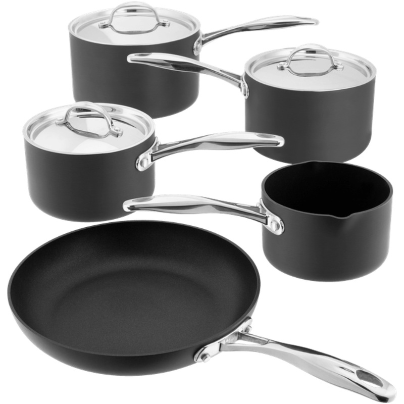 Stellar Hard Anodised 5 Piece Saucepan Set