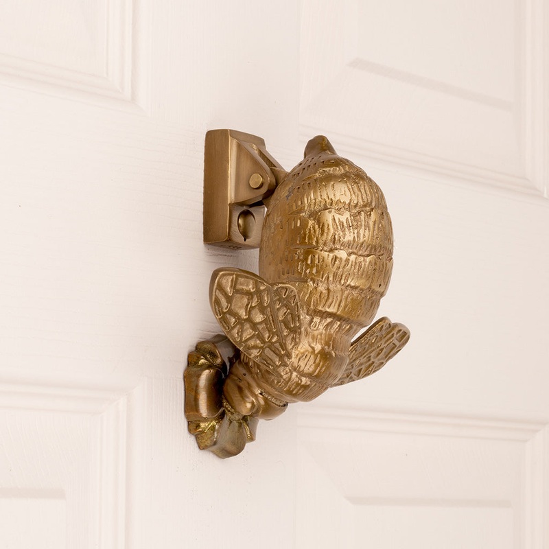 Adams & Mack Aged Brass Bumble Bee Knocker