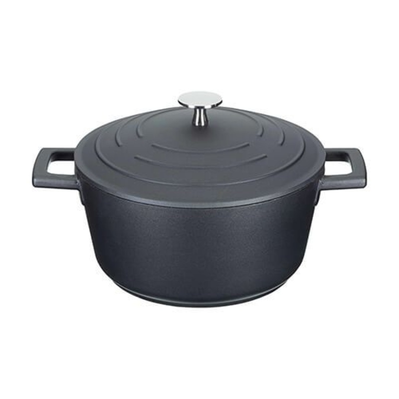 MasterClass Black Round Cast Aluminium Non-Stick Casserole - All Sizes