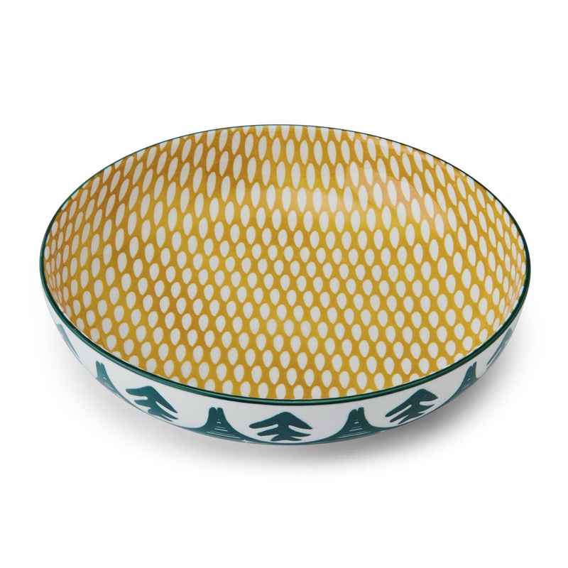 Mikasa Green Leafy Pattern 21cm Stoneware Bowl