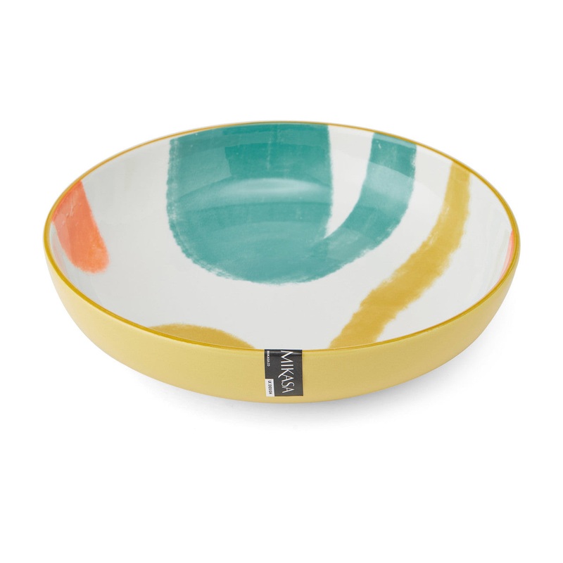 Mikasa Yellow Abstract Pattern 21cm Stoneware Bowl
