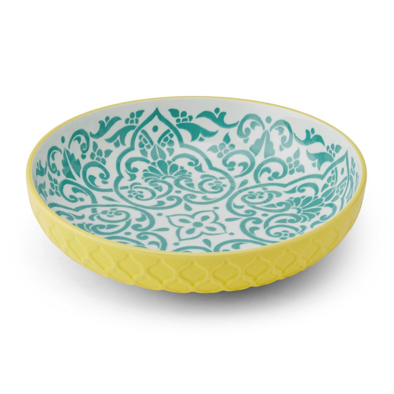 Mikasa Yellow & Blue Geometric 21cm Stoneware Bowl