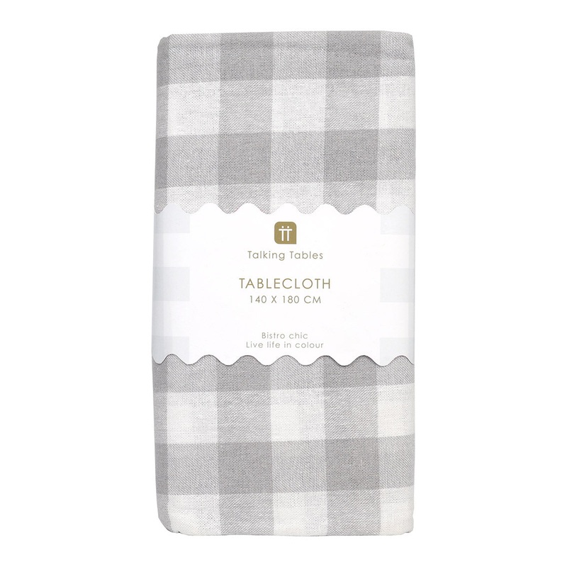 Talking Tables Grey Gingham Table Cloth