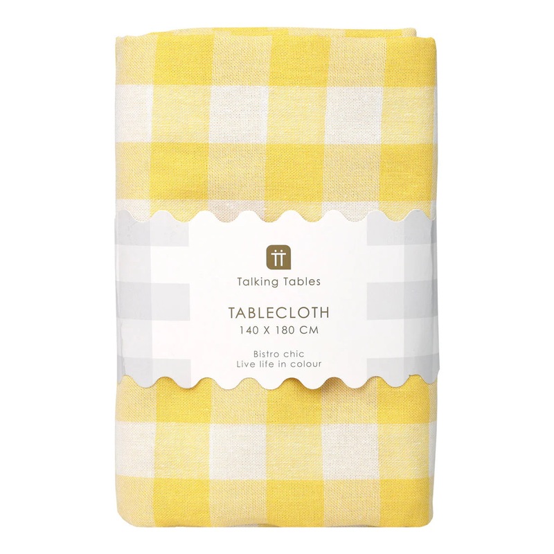 Talking Tables Yellow Gingham Table Cloth