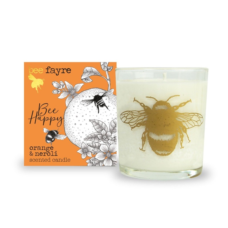 Bee Fayre Bee Happy Orange & Neroli Large Scented Candle