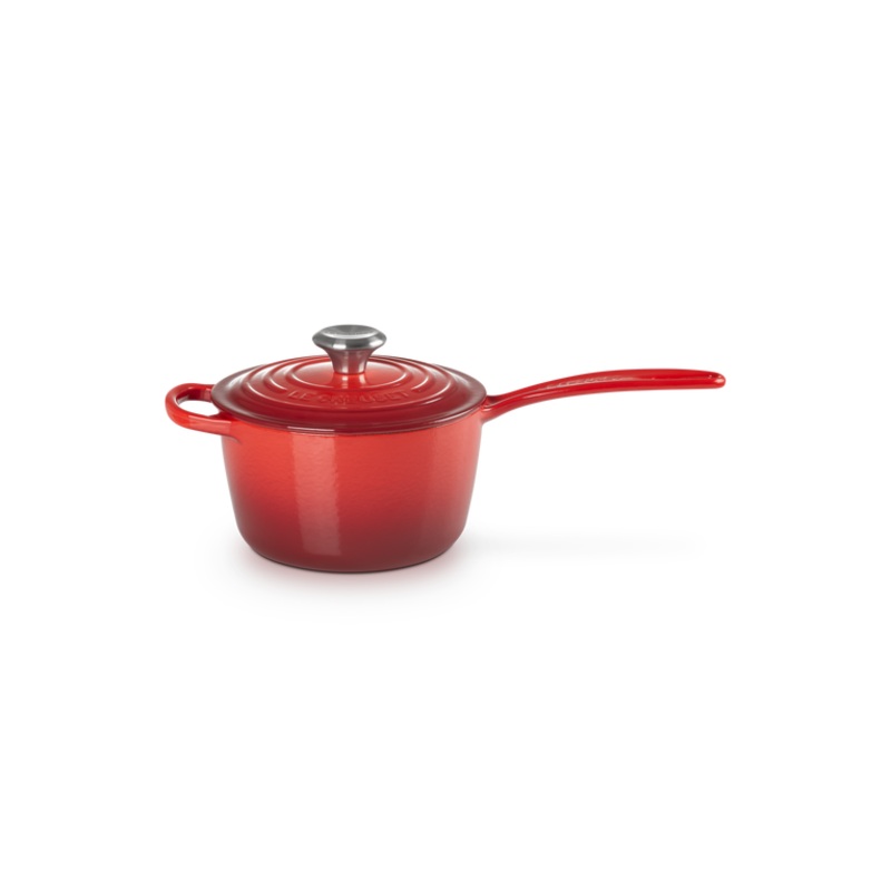 Le Creuset Signature Cast Iron Cerise Saucepan - All Sizes