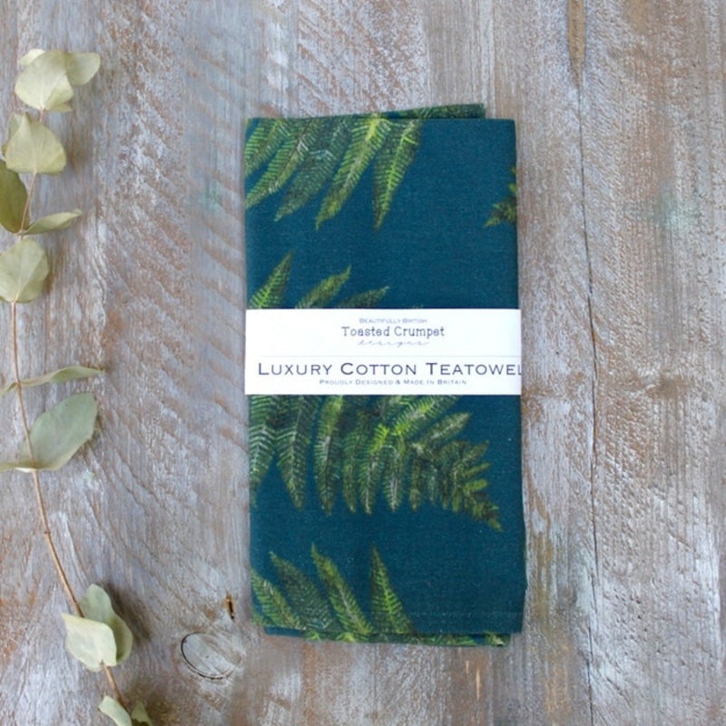 Toasted Crumpet Woodland Fern Noir Tea Towel