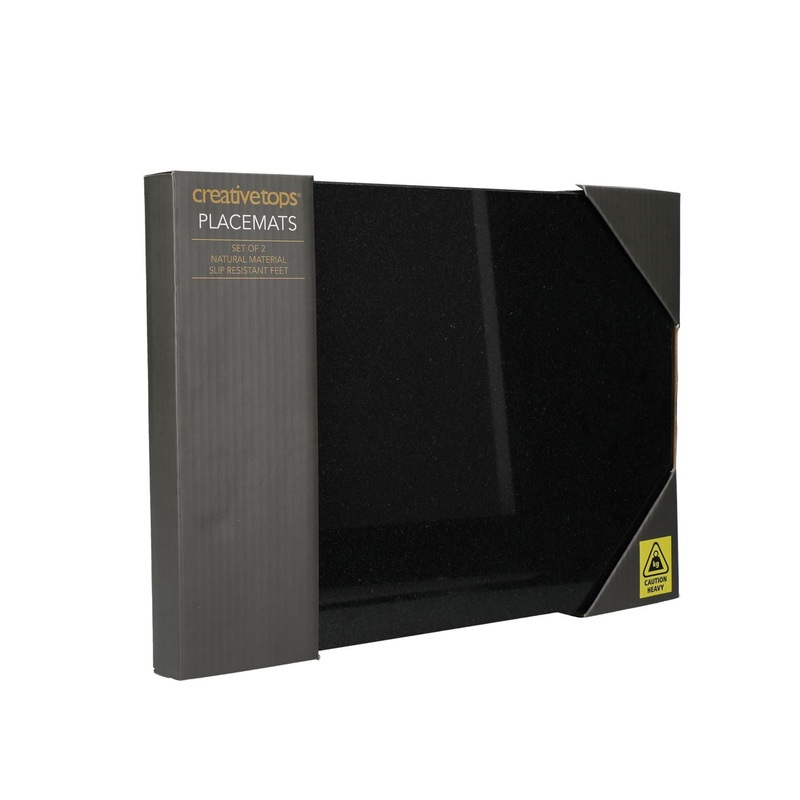 Creative Tops Black Granite Set of 2 Table Mats