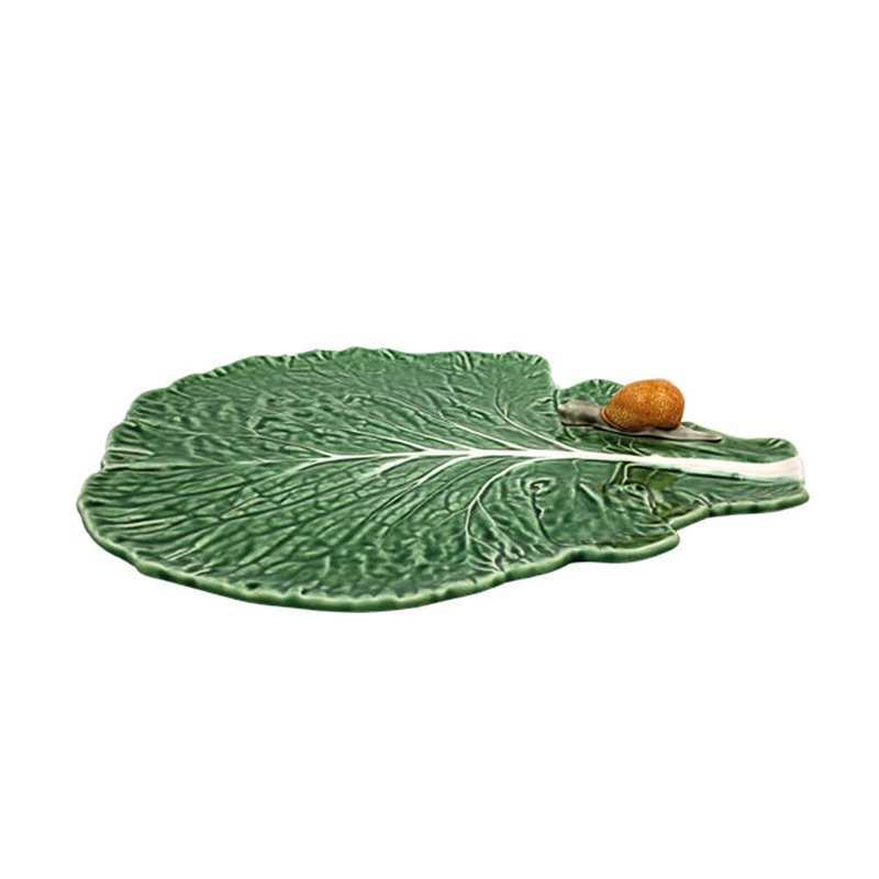 Bordallo Pinheiro Cabbage Platter with Snail