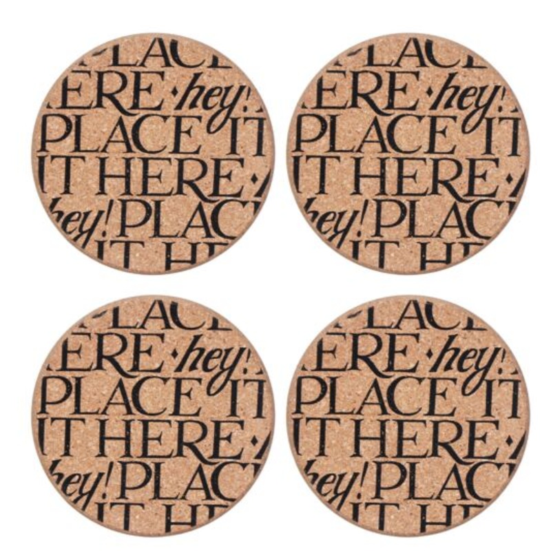 Emma Bridgewater Black Toast Cork Coaster Set