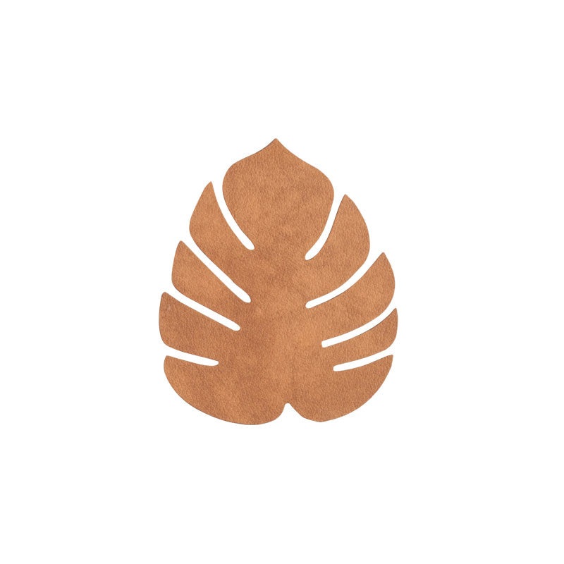 LIND DNA Leather Leaf Coaster - Smooth Natural