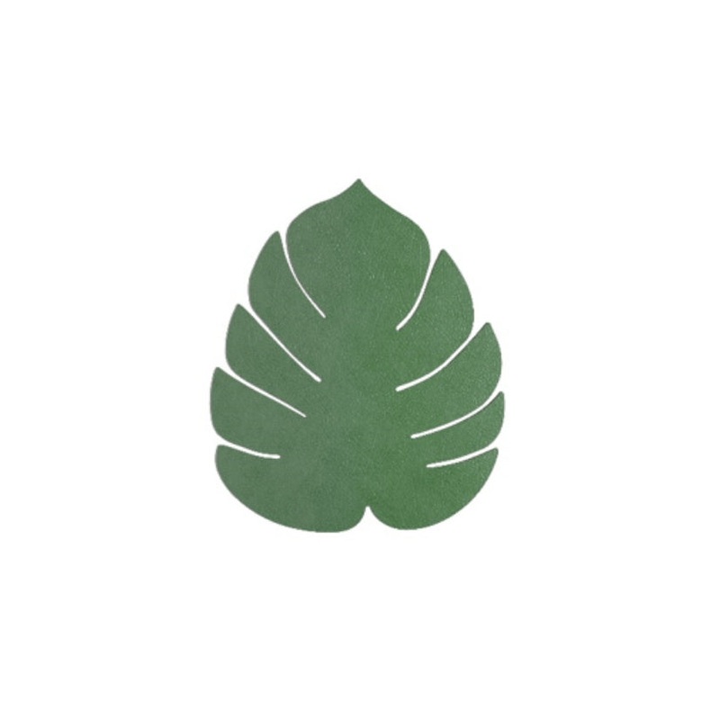 LIND DNA Leather Leaf Coaster - Textured Forest