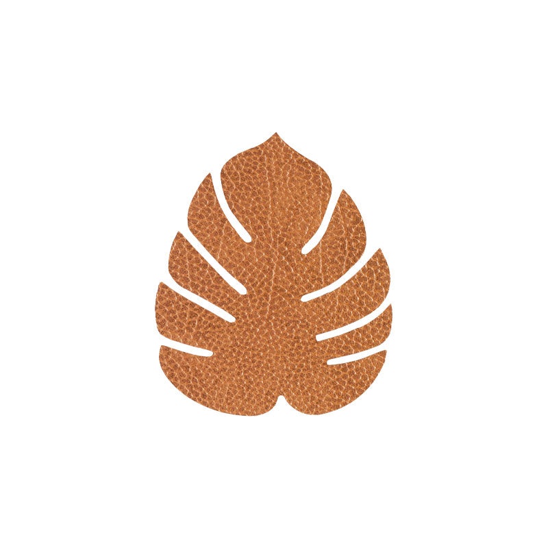 LIND DNA Leather Leaf Coaster - Textured Natural