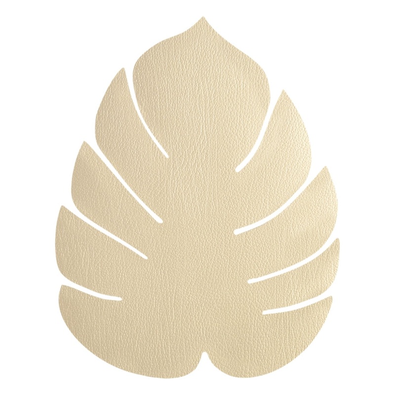 LIND DNA Leather Leaf Table Mat - Large Gold
