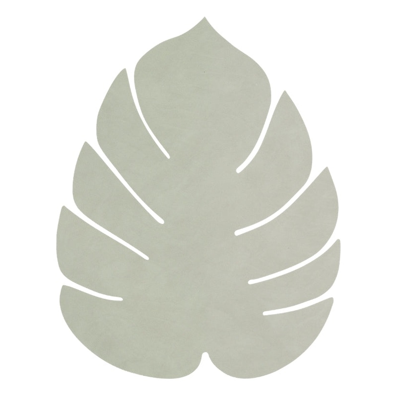 LIND DNA Leather Leaf Table Mat - Large Olive