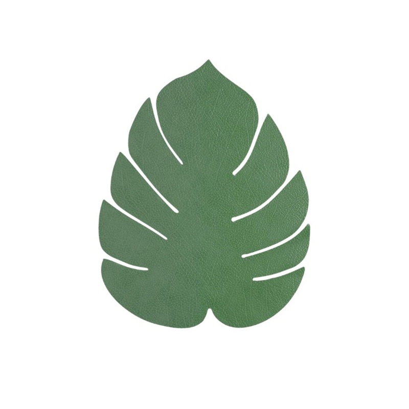 LIND DNA Leather Leaf Table Mat - Small Forest