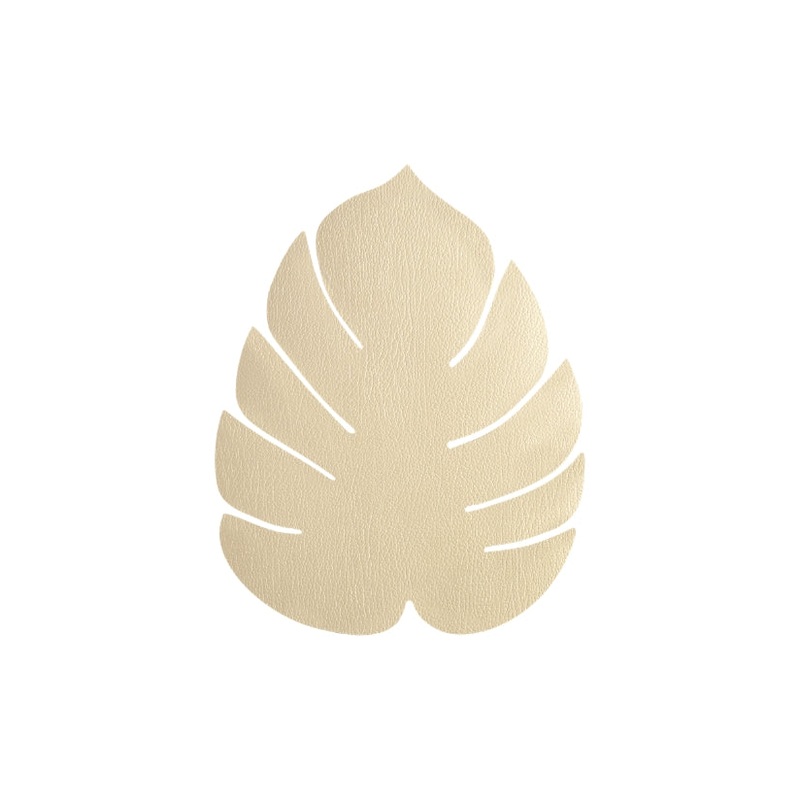 LIND DNA Leather Leaf Table Mat - Small Gold