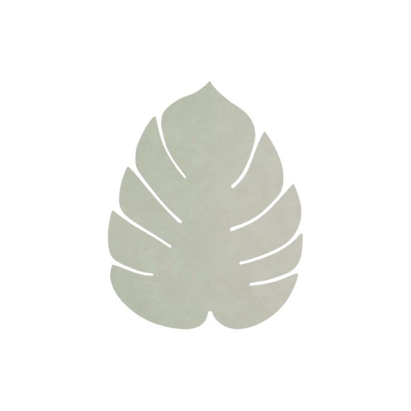 LIND DNA Leather Leaf Table Mat - Small Olive