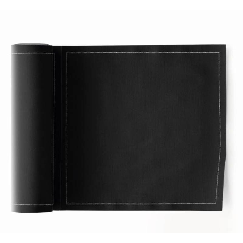My Drap 24 Piece Cotton Napkin Roll - Black