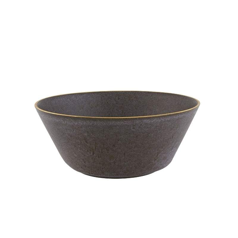 Casa Alegre Gold Stone Bronze Serving Bowl - 26cm