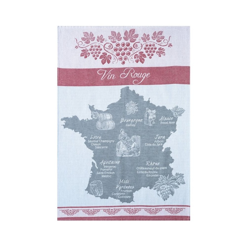 Coucke Jacquard Kitchen Towel - Red Wine