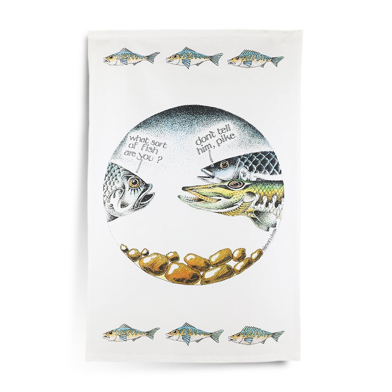 Simon Drew Tea Towel - Pike