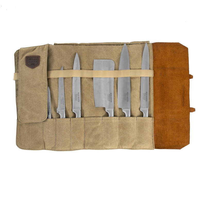 Alaskan Maker Knife Roll Sand Waxed Canvas
