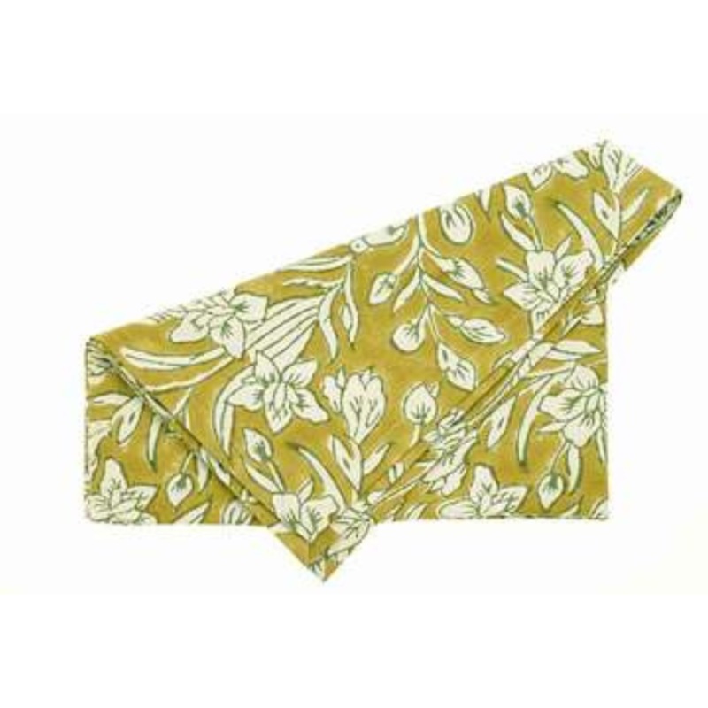 Walton & Co Lily Napkins Set Of 4 - Lemon