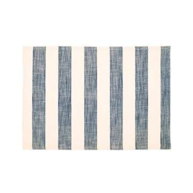 Walton & Co Wide Stripe Placemat Set Of 2 - Flint Blue